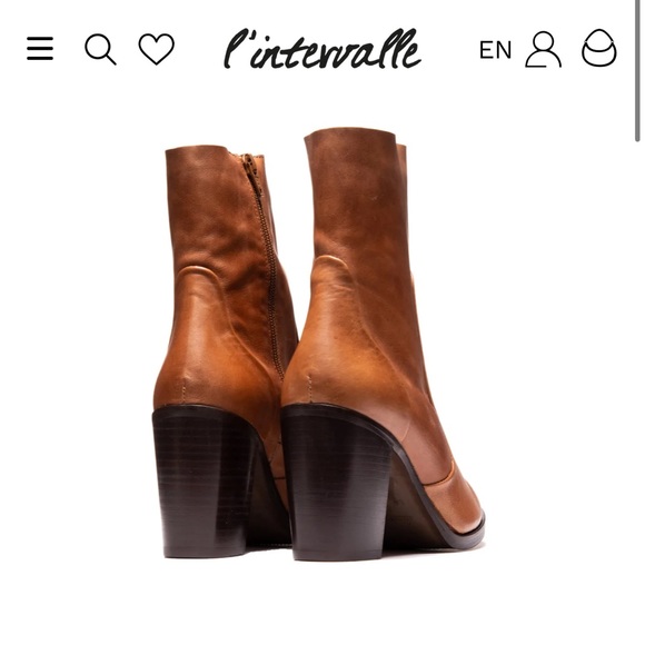 L’intervalle Cadiz Tan Leather Boots - Picture 4 of 7